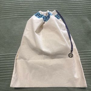 Tory Burch duster bag purse shoes drawstring with logo